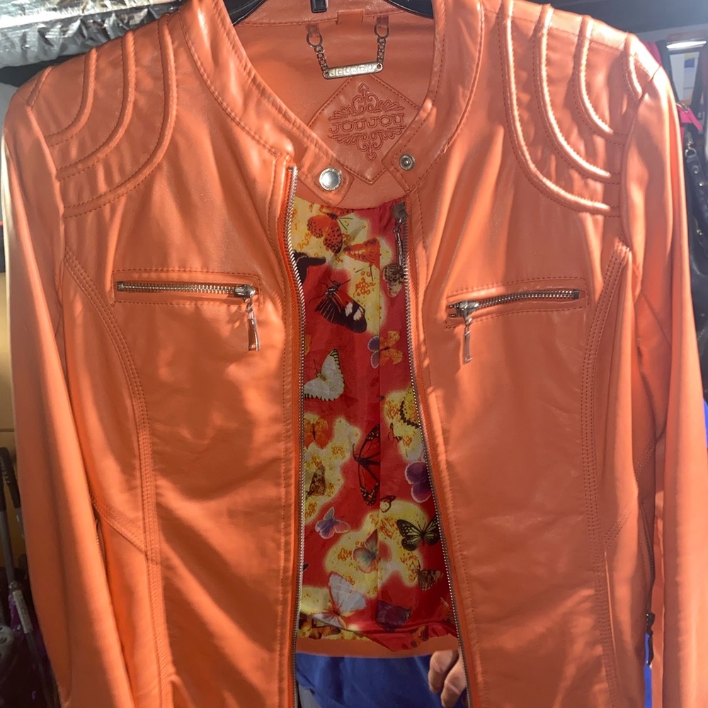 coral lether jacket